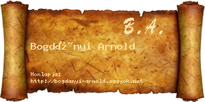 Bogdányi Arnold névjegykártya