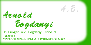arnold bogdanyi business card