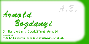 arnold bogdanyi business card